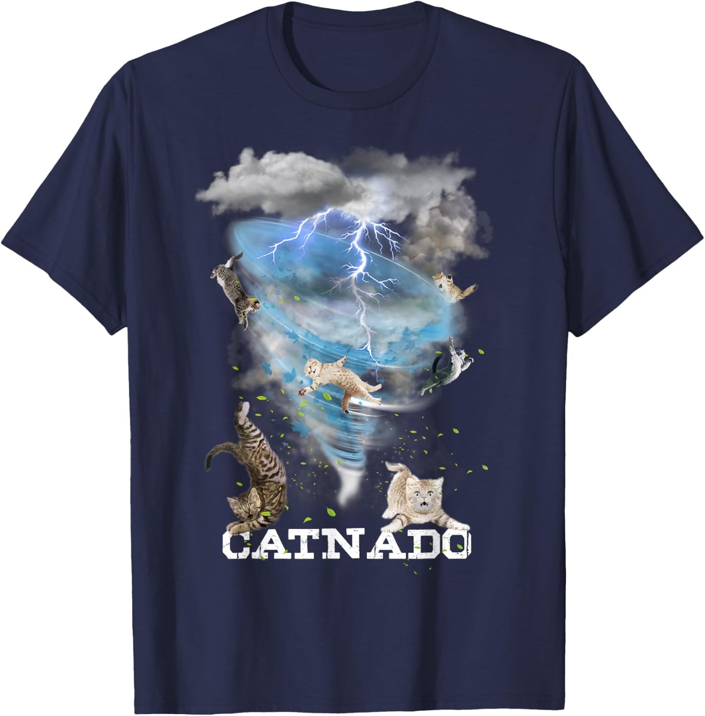CATNADO | Funny Best Graphic Cute Cat Lover T-Shirt - T-Shirt | Navy