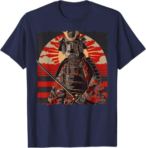 Irish Wolfhound Dog Japanese Art Samurai Ukiyo-e Vintage T-Shirt - T-Shirt | Navy