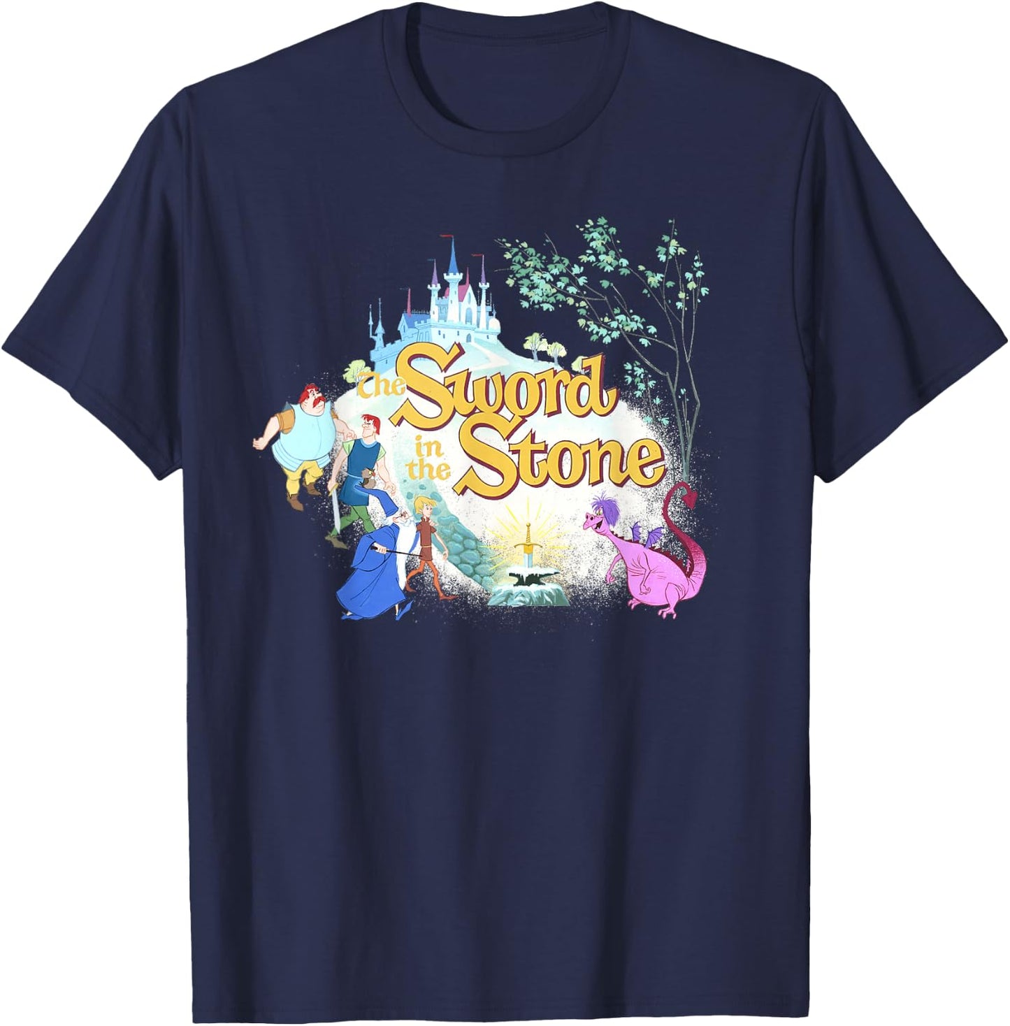 Disney The Sword in The Stone Retro T-Shirt - T-Shirt | Navy