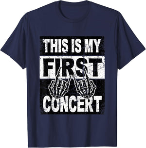 Retro This is My First Concert Shirt Kids Women T-Shirt - T-Shirt | Navy