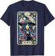 The Witch Cat Tarot Card Witch Vintage Gothic Halloween Women Kids T-Shirt - T-Shirt | Navy