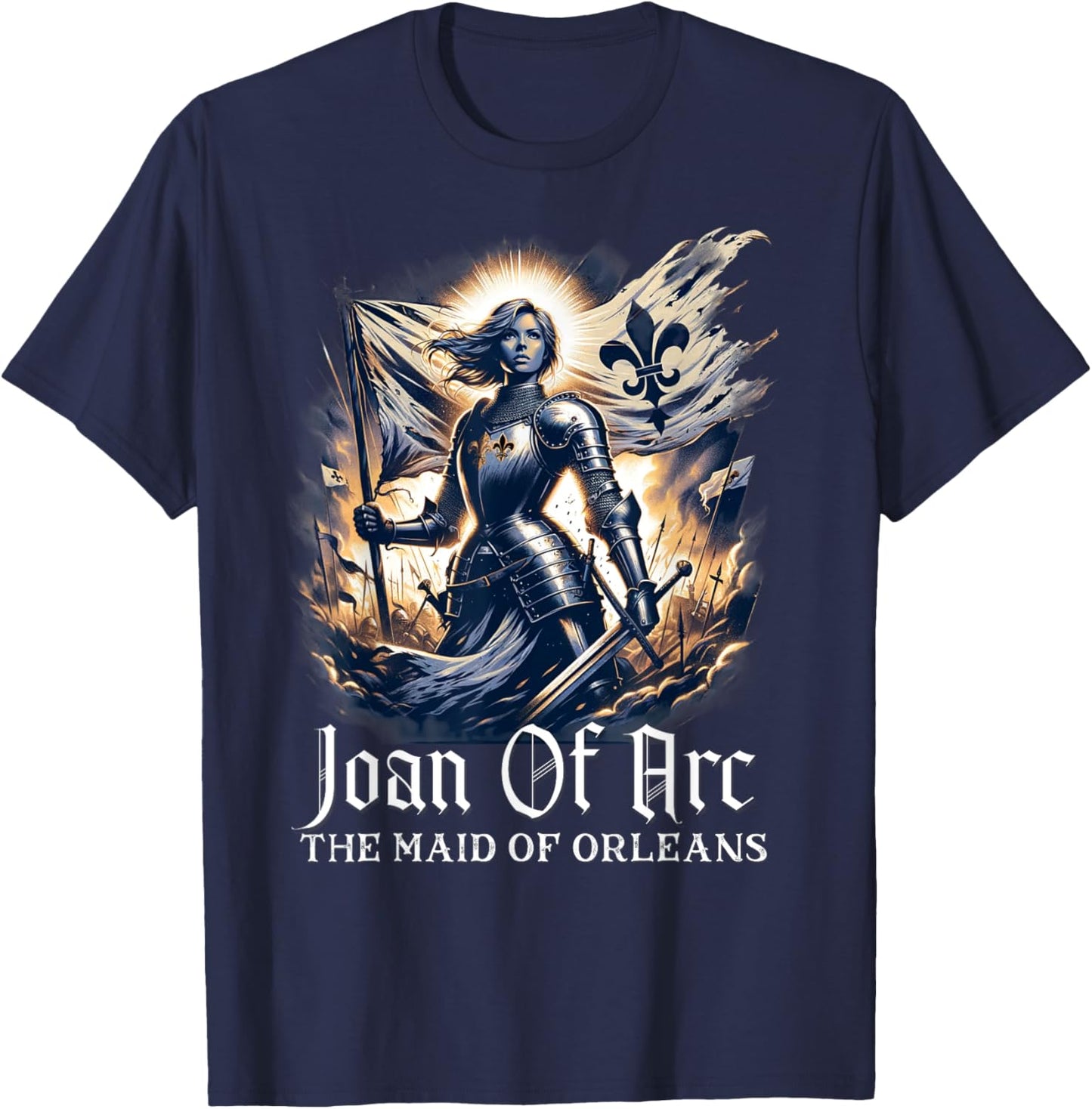 Saint Joan of Arc Catholic T-Shirt - T-Shirt | Navy