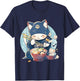 Japanese Art Ramen Cat Ninja Ukiyo-e Anime Style Samurai Cat T-Shirt - T-Shirt | Navy