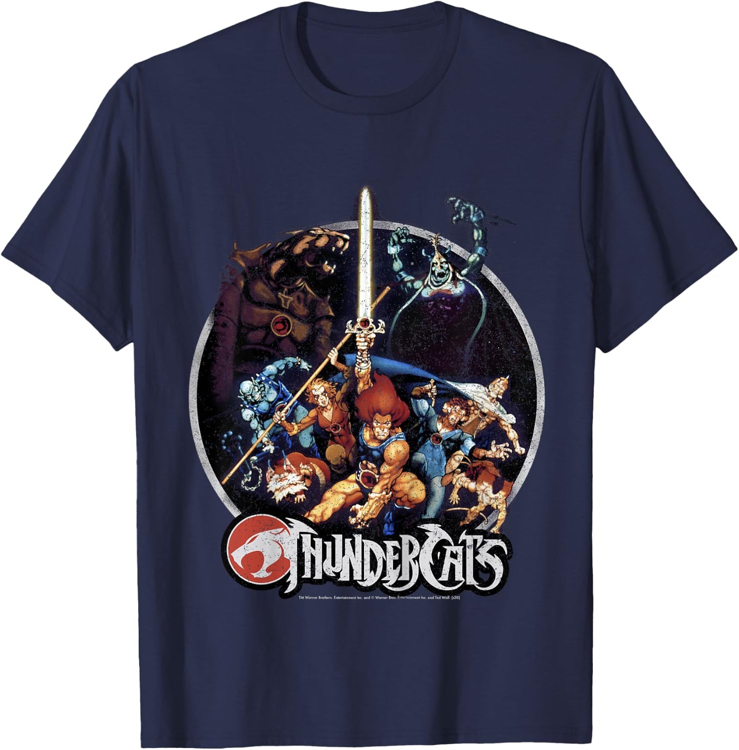 Kids Thundercats Group Shot Vintage Circle T-Shirt - T-Shirt | Navy