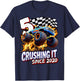 Birthday Monster Truck 5 year Old Boys 5th Party Born 2020 T-Shirt - T-Shirt | Navy