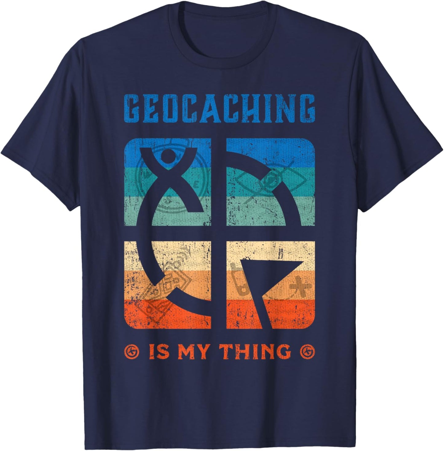 Geocacher Geocaching Supplies Kit Tools Trinkets Geocaching T-Shirt - T-Shirt | Navy