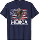 Vintage Dachshund Dog, Merica Weiner Dog USA Flag Funny Women Kids Men T-Shirt - T-Shirt | Navy