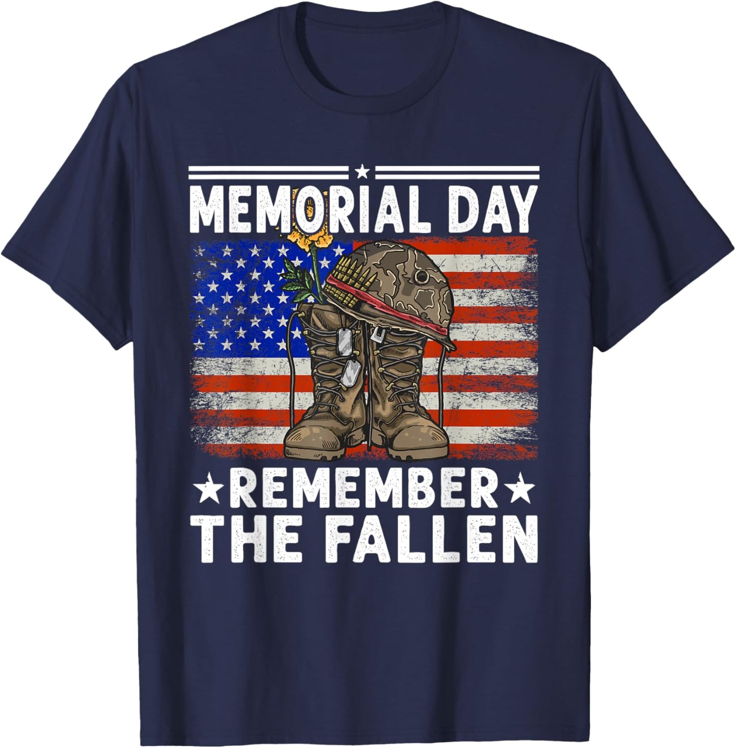 Memorial Day Remember The Fallen - Veterans T-Shirt - T-Shirt | Navy