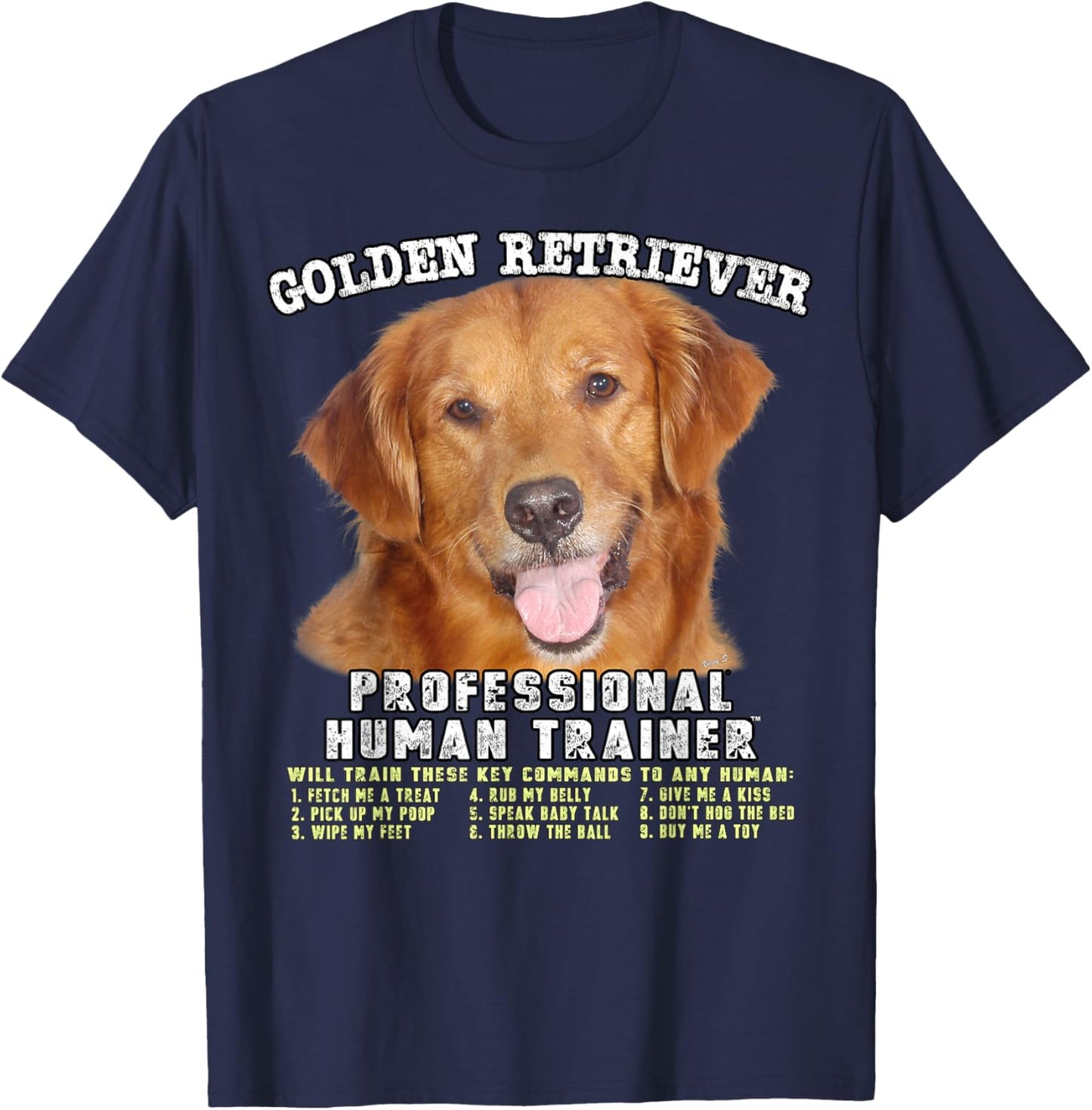 Golden Retriever Professional Human Trainer T-Shirt - T-Shirt | Navy