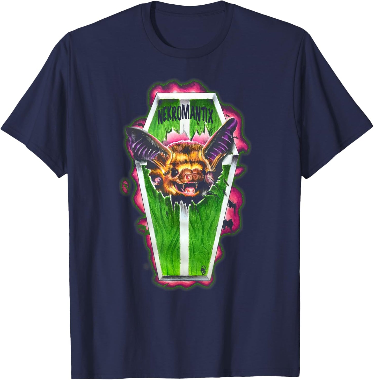 Nekromantix - Coffin - Official Merchandise T-Shirt - T-Shirt | Navy