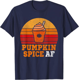 Pumpkin Spice Af Funny Men Husband Apparel Halloween Gift . T-Shirt - T-Shirt | Navy