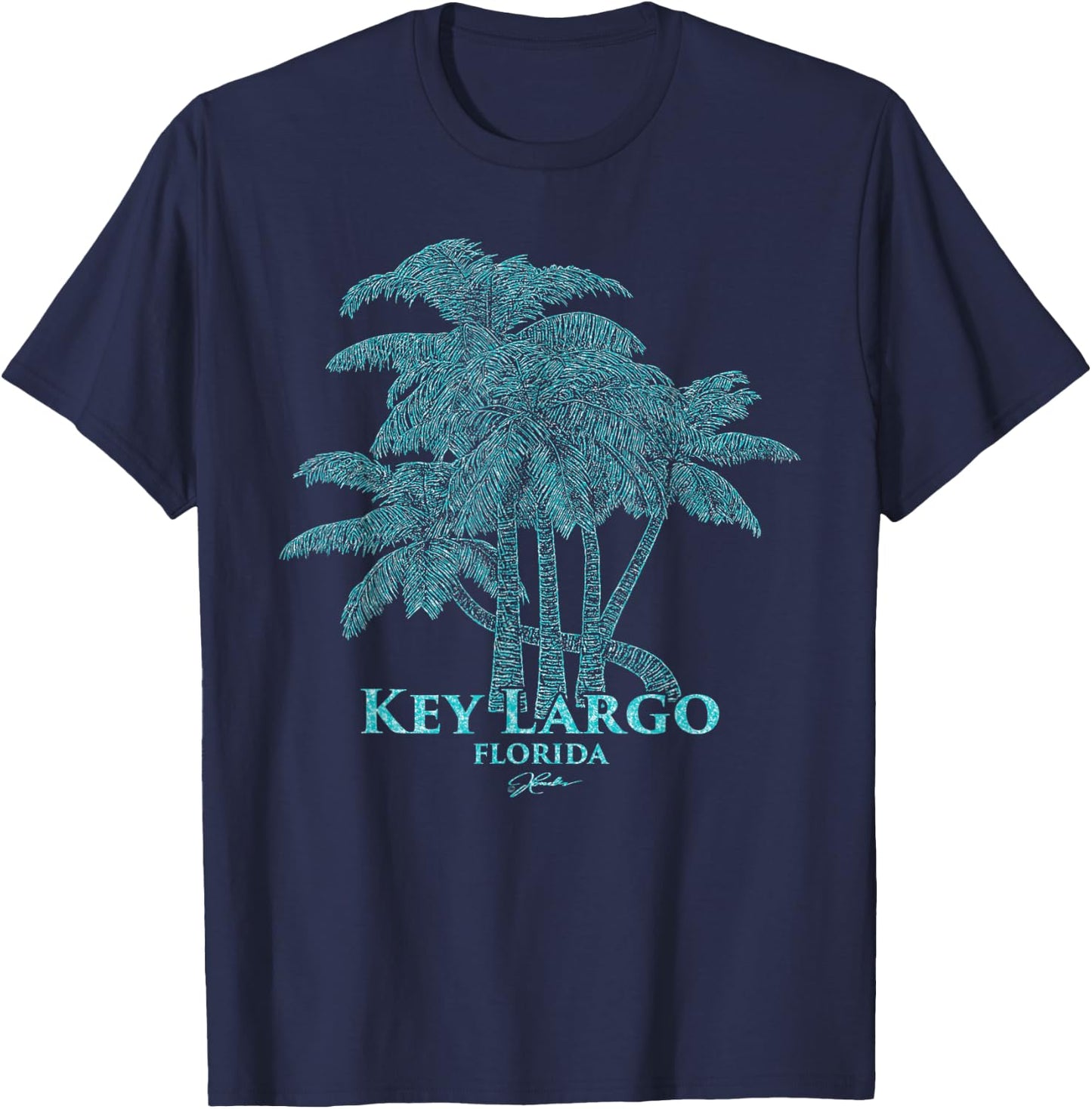 JCombs: Key Largo, FL, Palm Trees T-Shirt - T-Shirt | Navy
