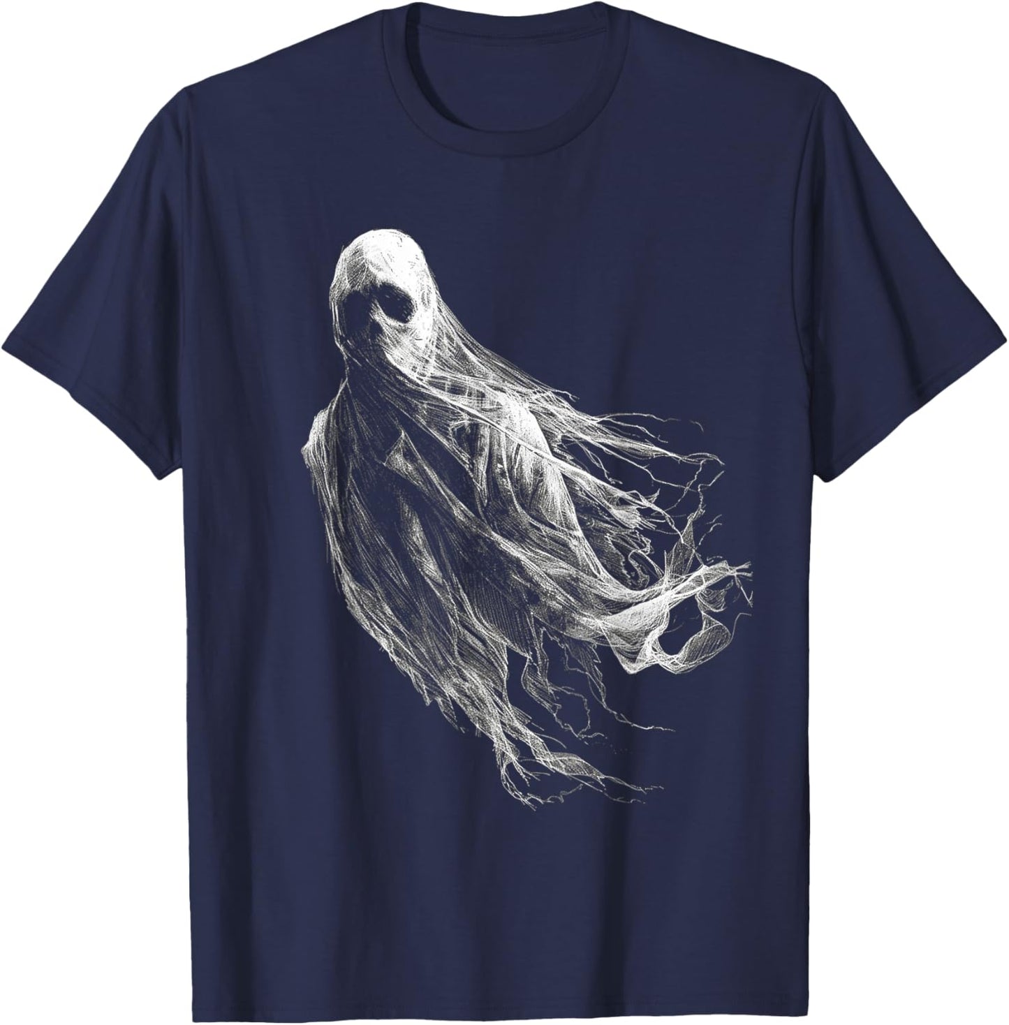 Ghost Costume Halloween Graphic Art Ghost T-Shirt - T-Shirt | Navy