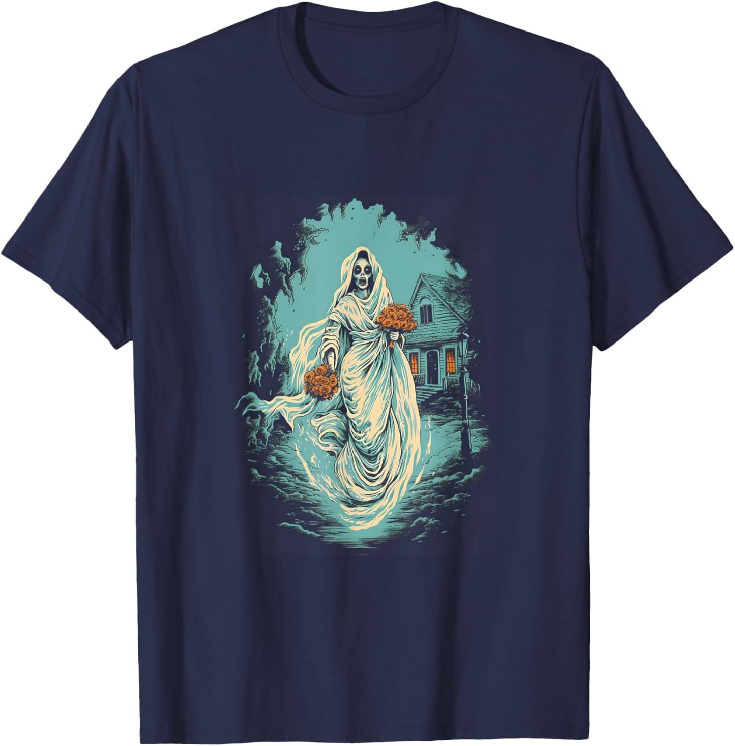 Ghost Bride / La Llorona by Haunted Horror Halloween T-Shirt - T-Shirt | Navy