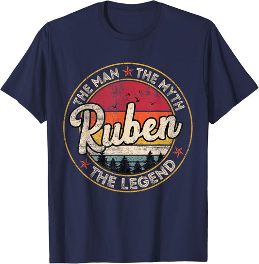 Ruben The Man The Myth The Legend Personalized Name T-Shirt - T-Shirt | Navy