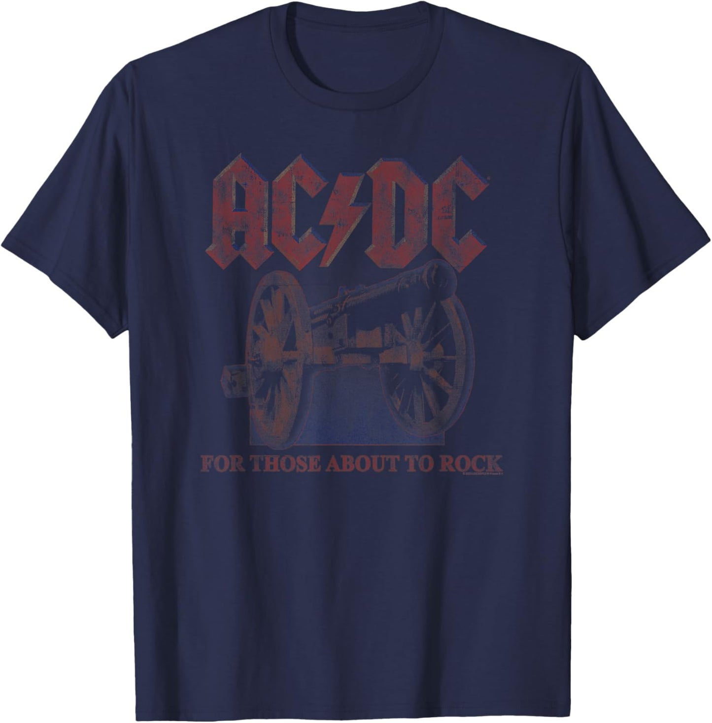 Official AC/DC for Those About to Rock Canon Rock Music Band T-Shirt - T-Shirt | Navy
