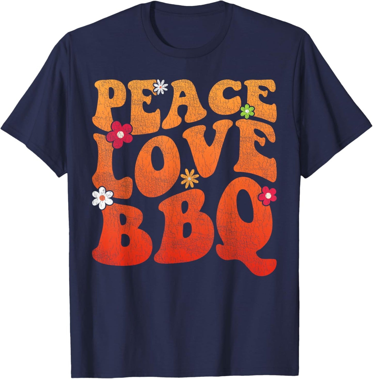 Peace Love BBQ Grillmaster Women Grilling bbq Meat Smoker T-Shirt - T-Shirt | Navy