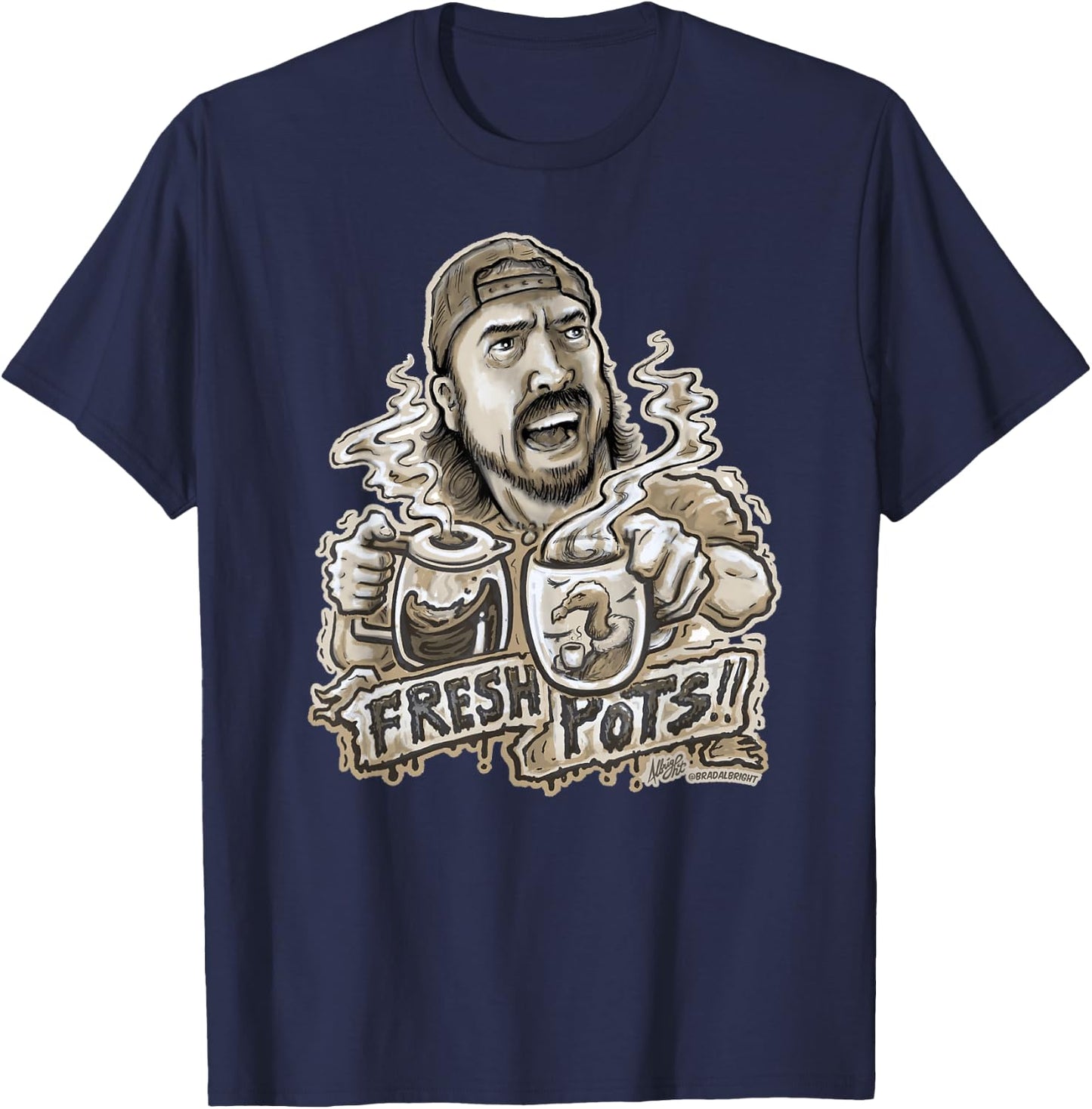 Fresh Pots Coffee T-Shirt - T-Shirt | Navy