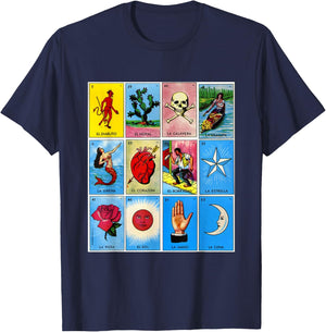 Mexican bingo card T-Shirt - T-Shirt | Navy