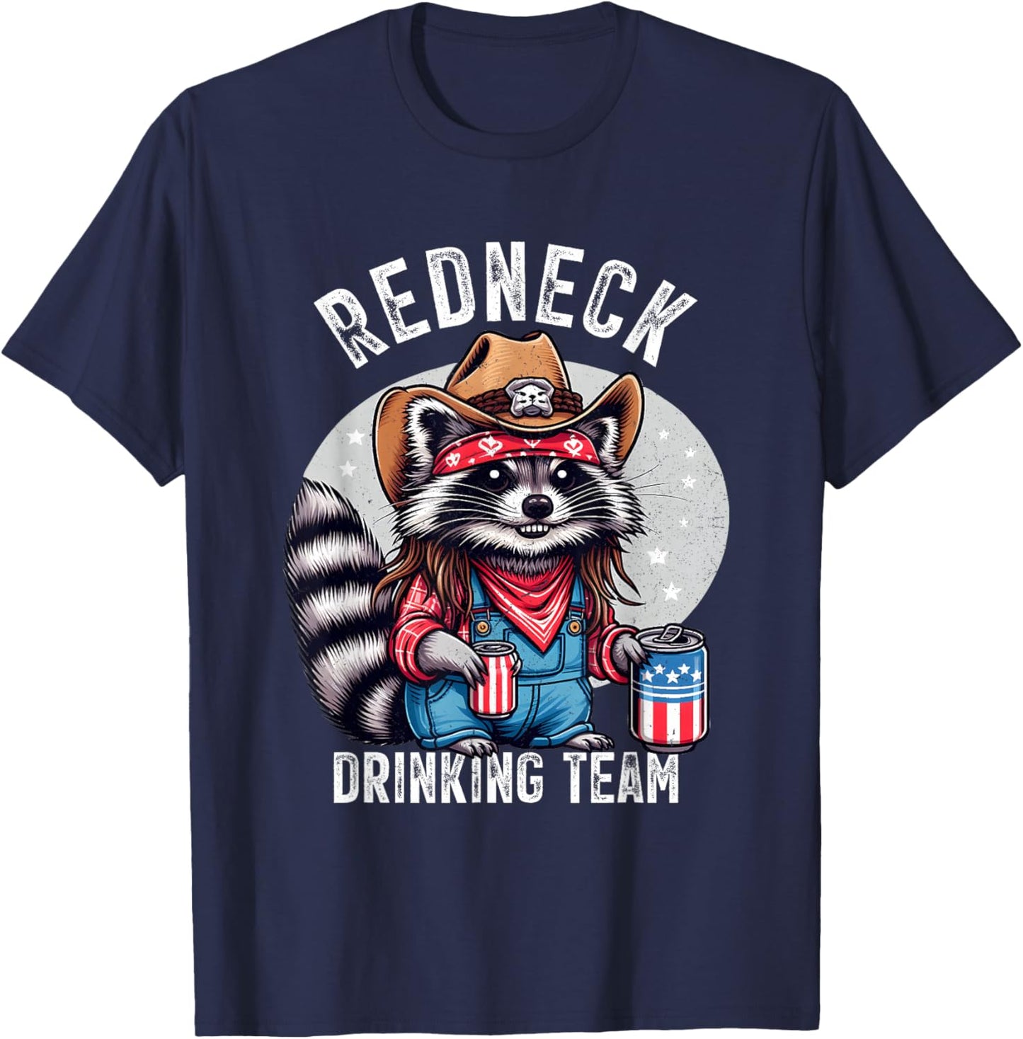 Redneck Raccoon Mullet White Trash Party Attire Hillbilly T-Shirt - T-Shirt | Navy