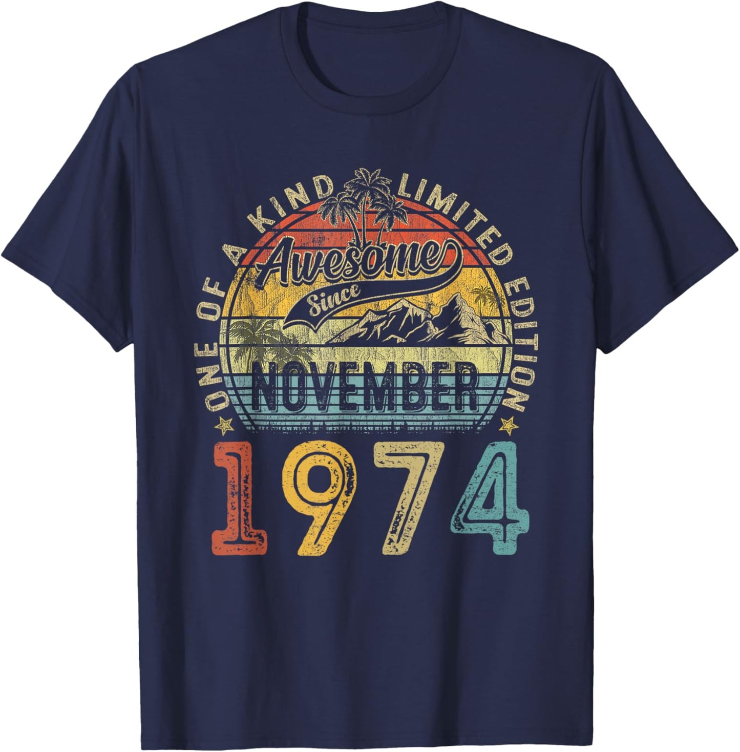 Vintage November 1974 50 Years Old 50th Birthday Gifts Women T-Shirt - T-Shirt | Navy