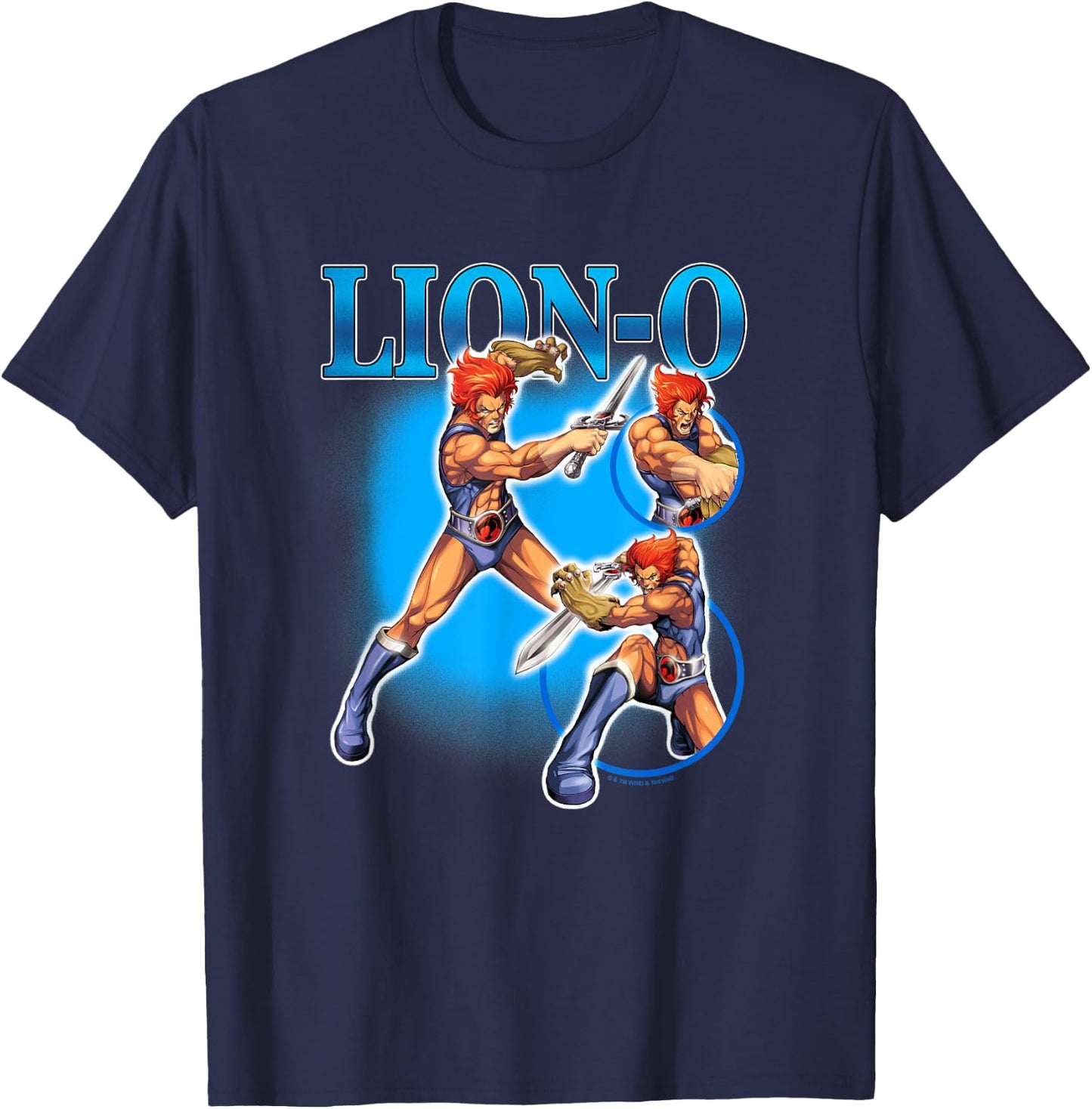 ThunderCats Iconic Lion-O Retro Vintage Collage Chest Poster T-Shirt - T-Shirt | Navy