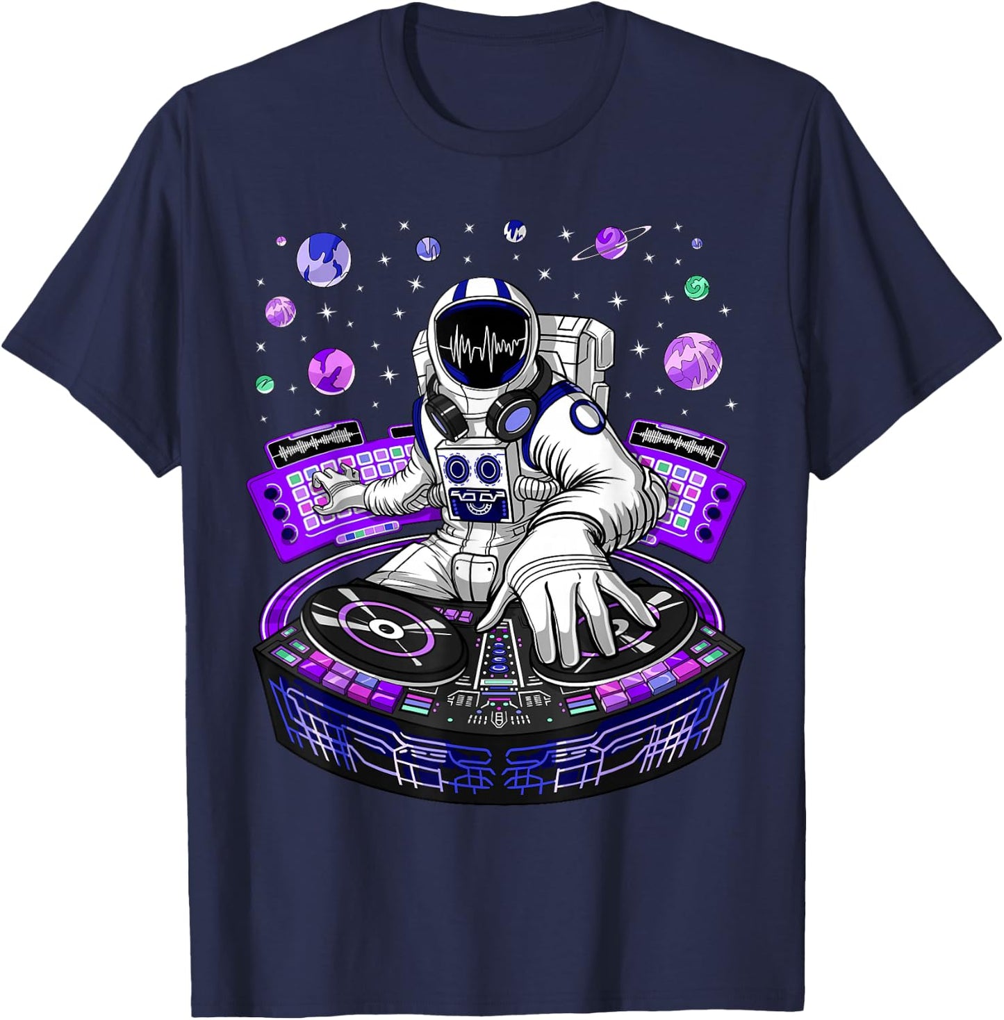 Astronaut Psychedelic Music DJ Psytrance Techno EDM Festival Small T-Shirt - T-Shirt | Navy