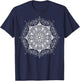 Mandala Black and White Abstract Design T-Shirt - T-Shirt | Navy