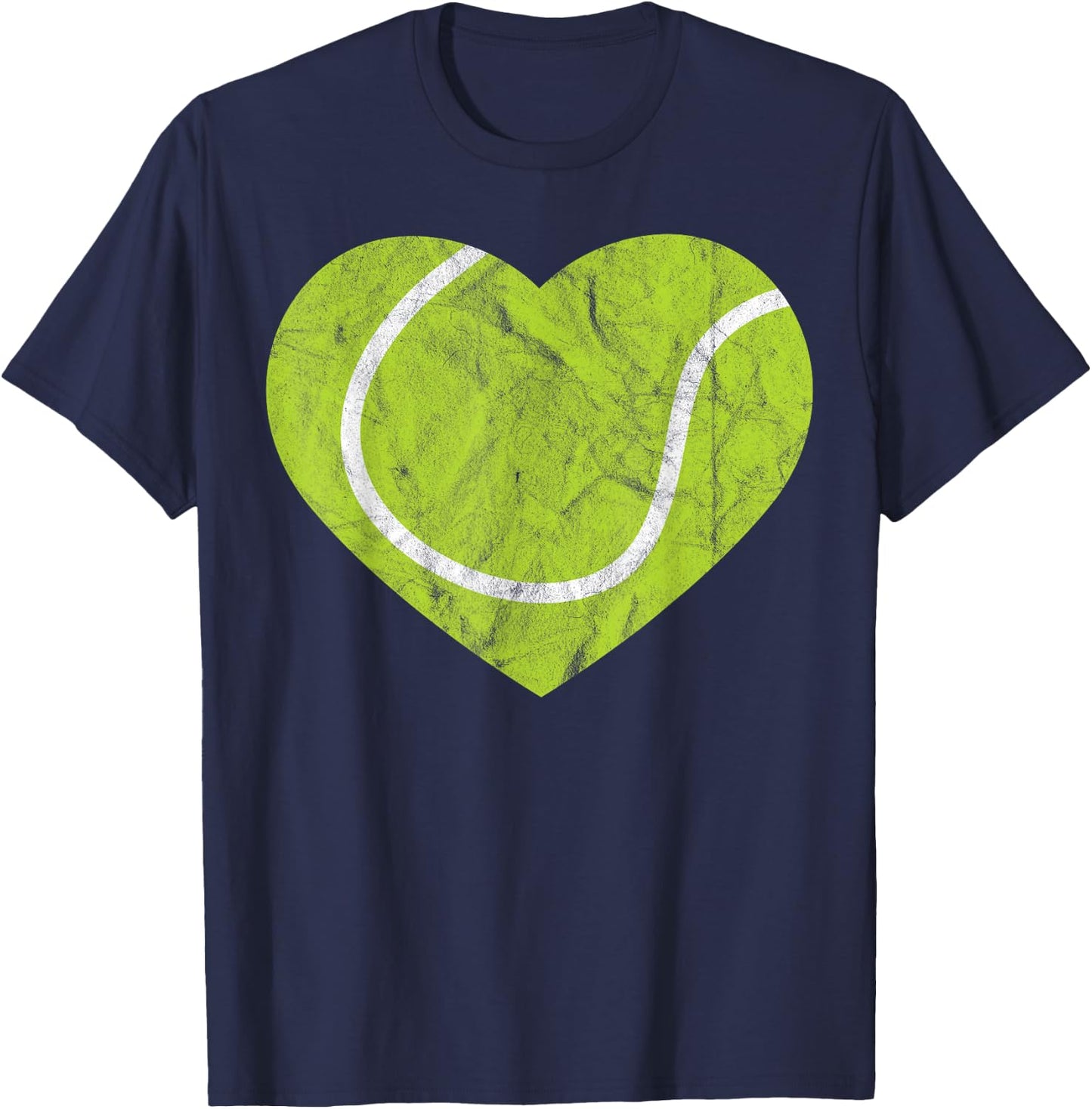 Vintage Tennis Heart Gift Retro Player Valentine's Day T-Shirt - T-Shirt | Navy