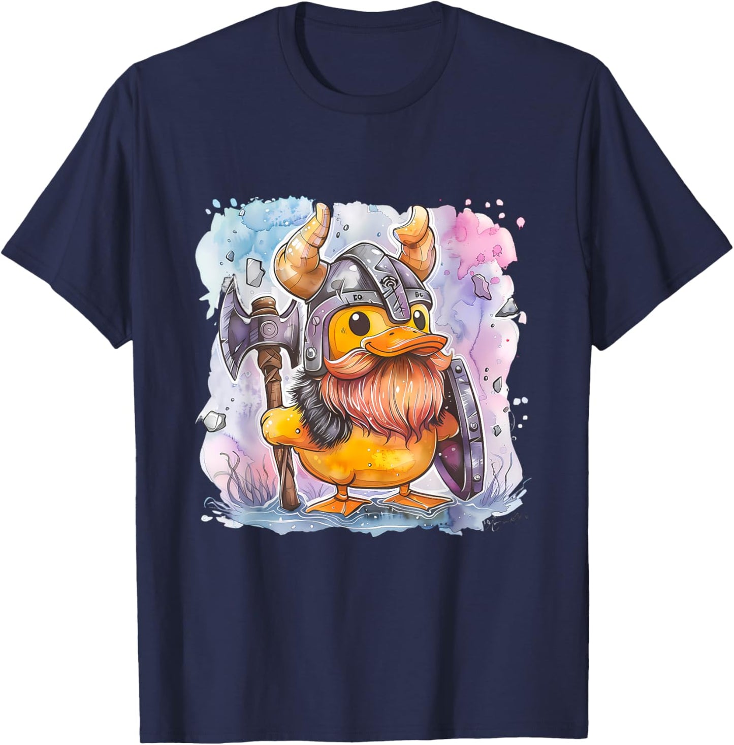 Rubber Duck Vikings Rubber Duckie Viking Duck Viking Helmet T-Shirt - T-Shirt | Navy