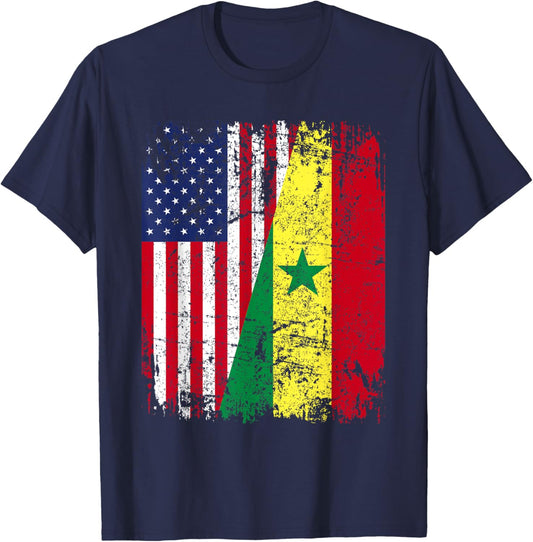 SENEGALESE American Flag | Men Women Kids | SENEGAL T-Shirt - T-Shirt | Navy