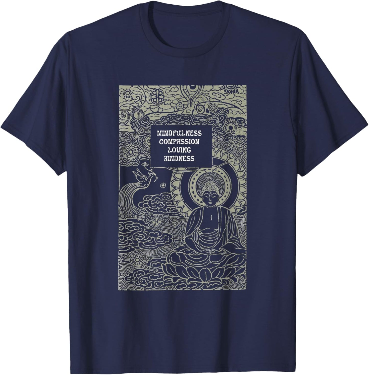 Buddha Mindfulness Compassion Kindness T-Shirt - T-Shirt | Navy