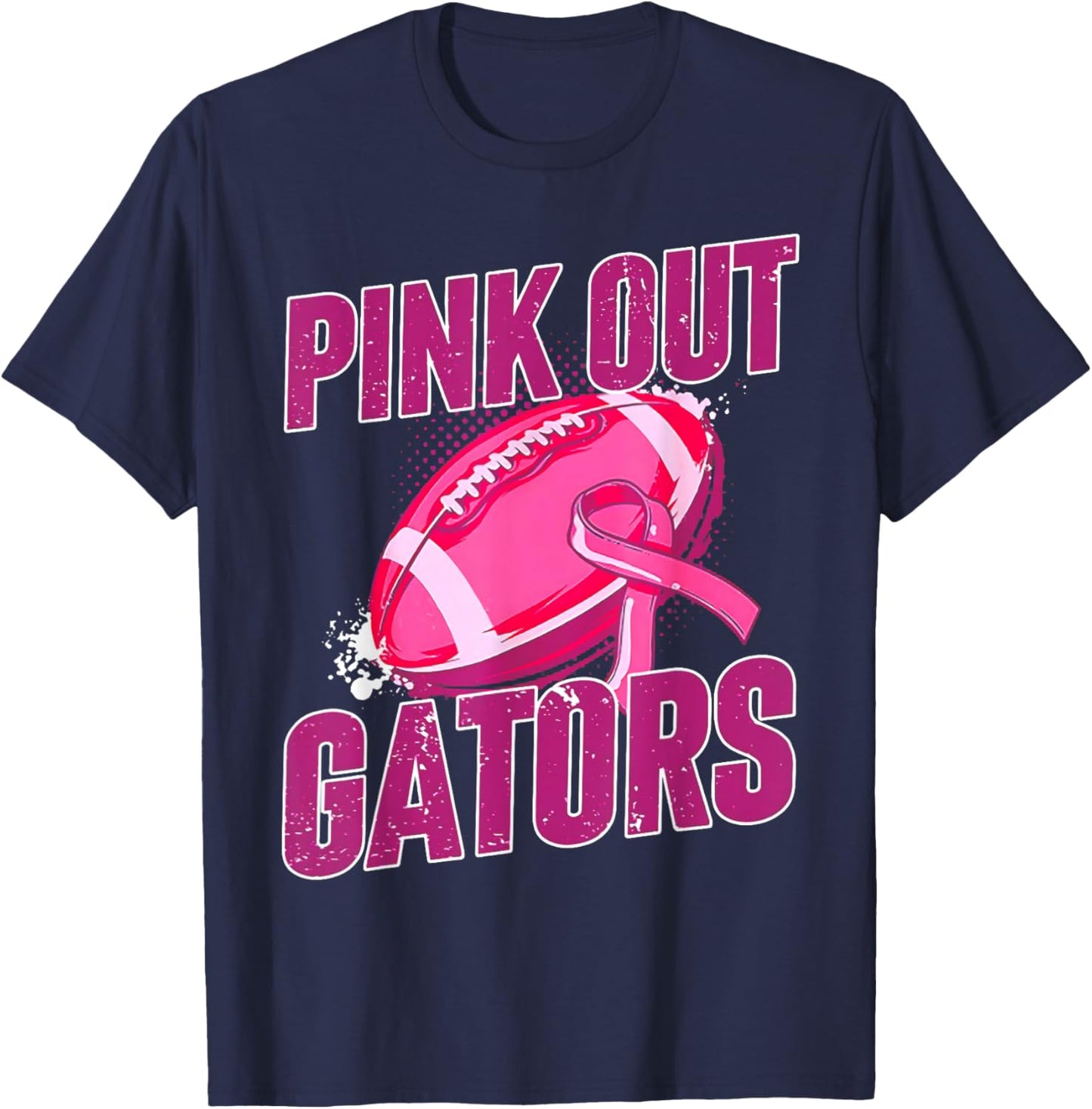 Gators Pink Out Football Tackle Breast Cancer T-Shirt - T-Shirt | Navy
