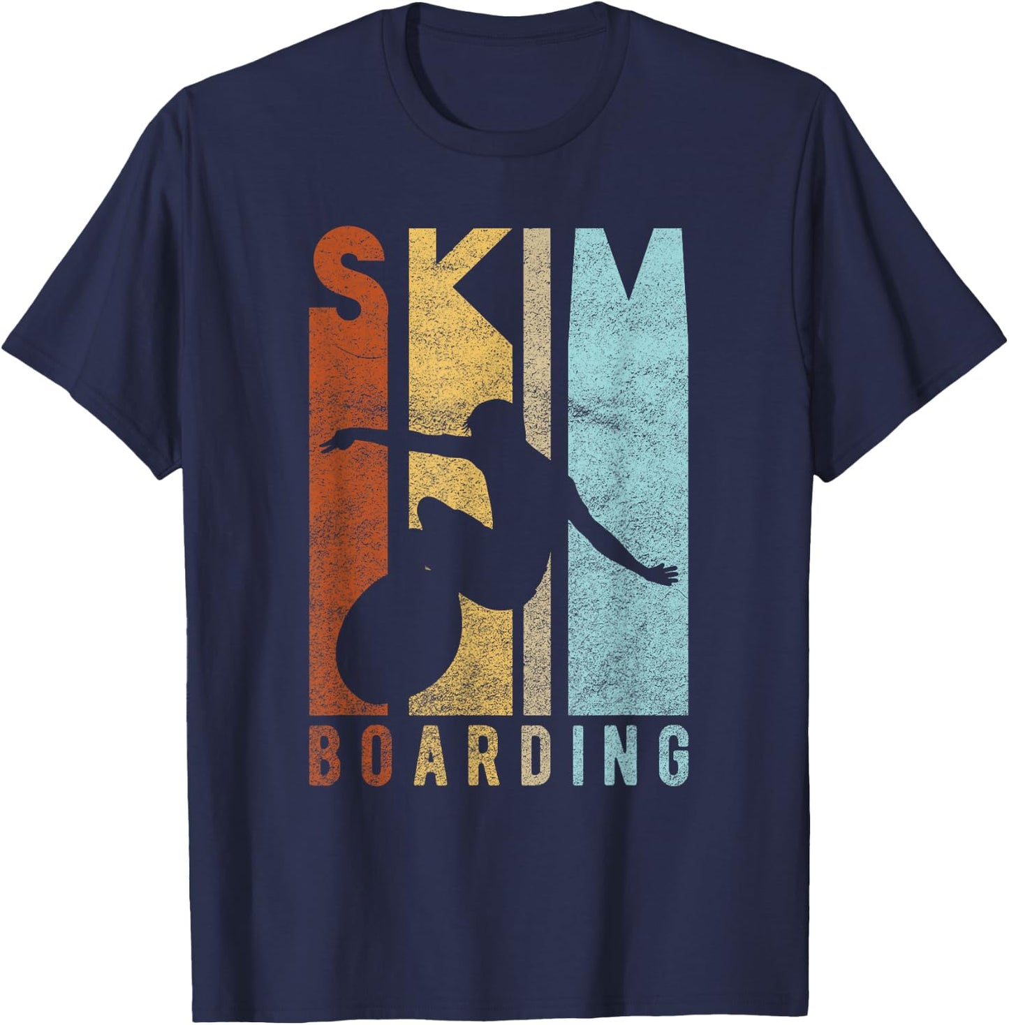 SKIM BOARDING - Sporty retro skimboarding surf-er T-Shirt - T-Shirt | Navy