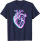 Anatomical Heart Vaporwave Aesthetic Retrowave Glitch Trippy T-Shirt - T-Shirt | Navy