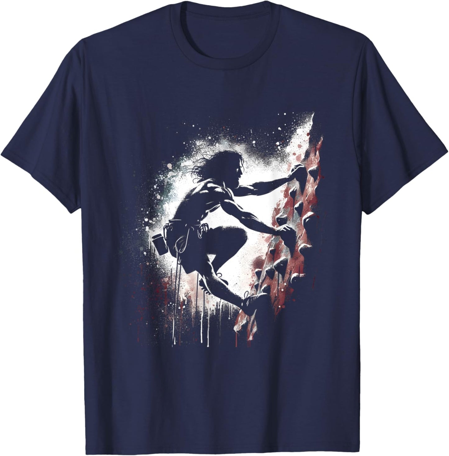 Jesus Rock Climbing - Funny Christian Religious Wall Climber T-Shirt - T-Shirt | Navy