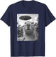 Funny Capybara Selfie with UFO T-Shirt - T-Shirt | Navy