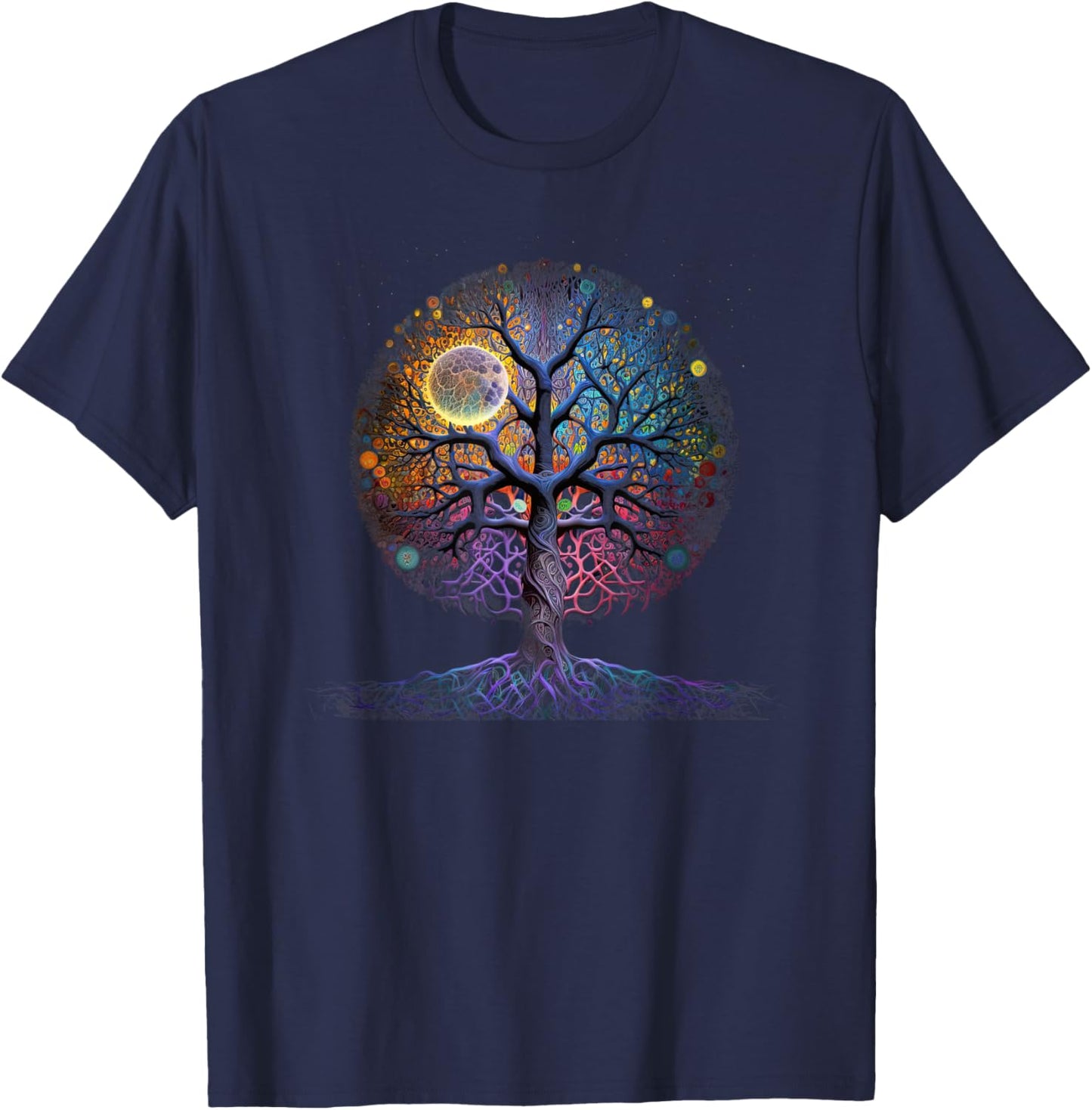 Tree Of Life Yoga Zen Namaste Meditation. T-Shirt - T-Shirt | Navy