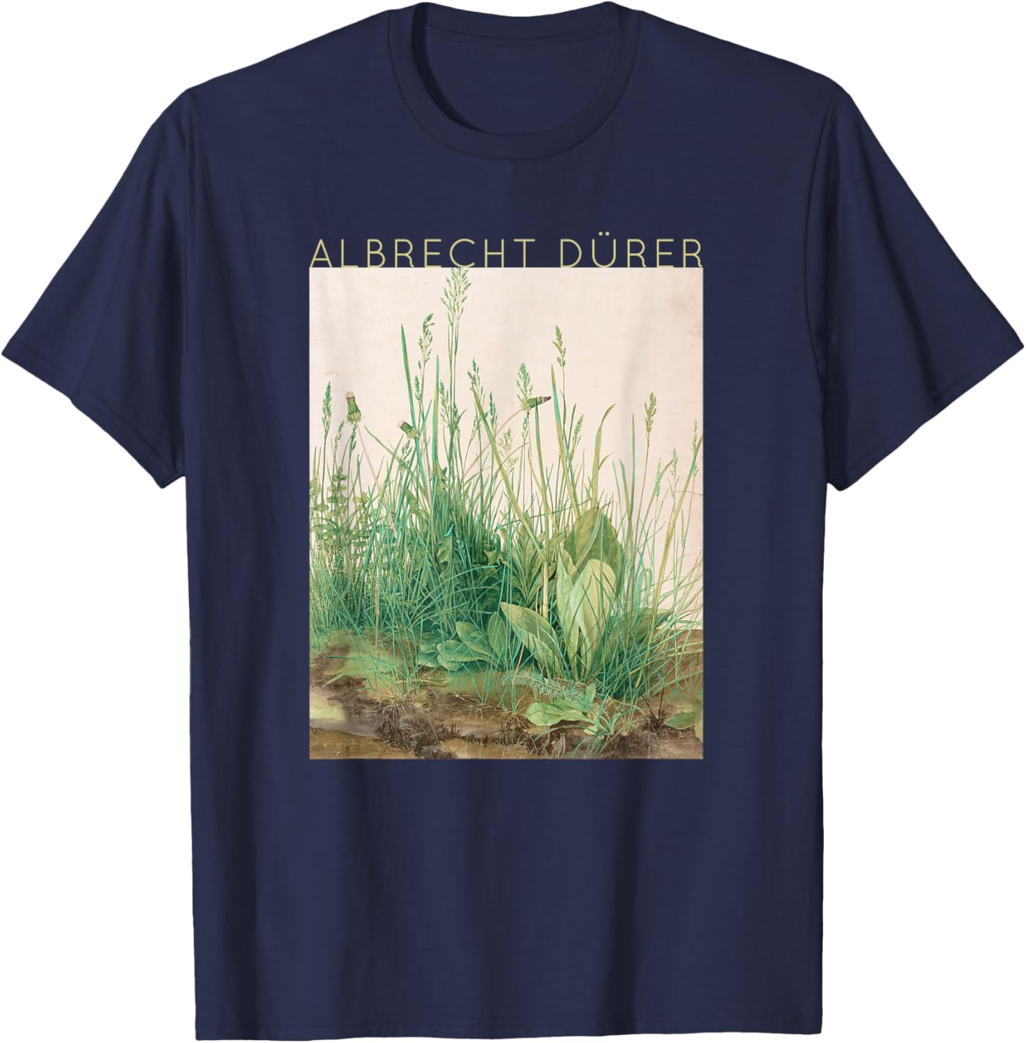 Albrecht Dürer - Great Piece of Turf - Art for Artists T-Shirt - T-Shirt | Navy