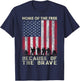 Home Of The Free Because Of The Brave American Flag T-Shirt - T-Shirt | Navy