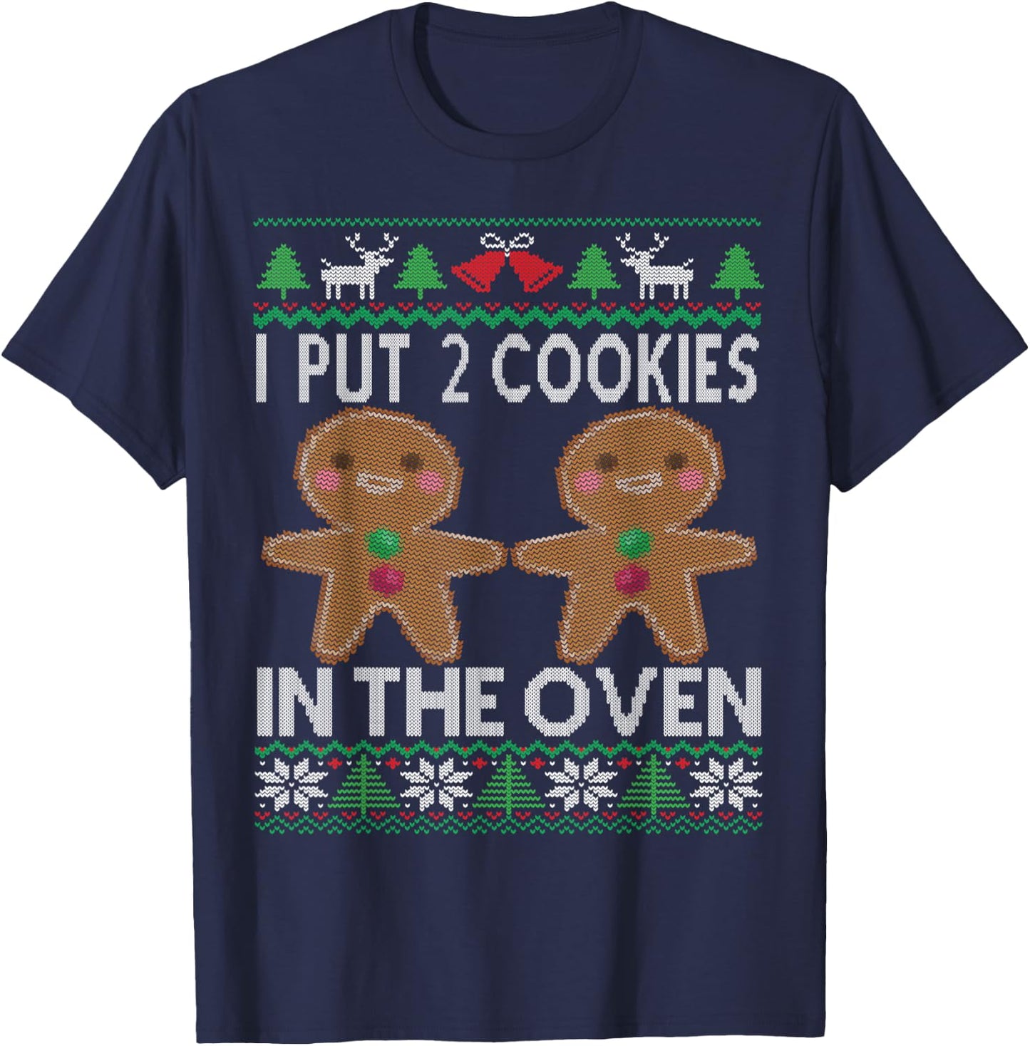 Twin Pregnancy Announcement Christmas Dad T-Shirt - T-Shirt | Navy