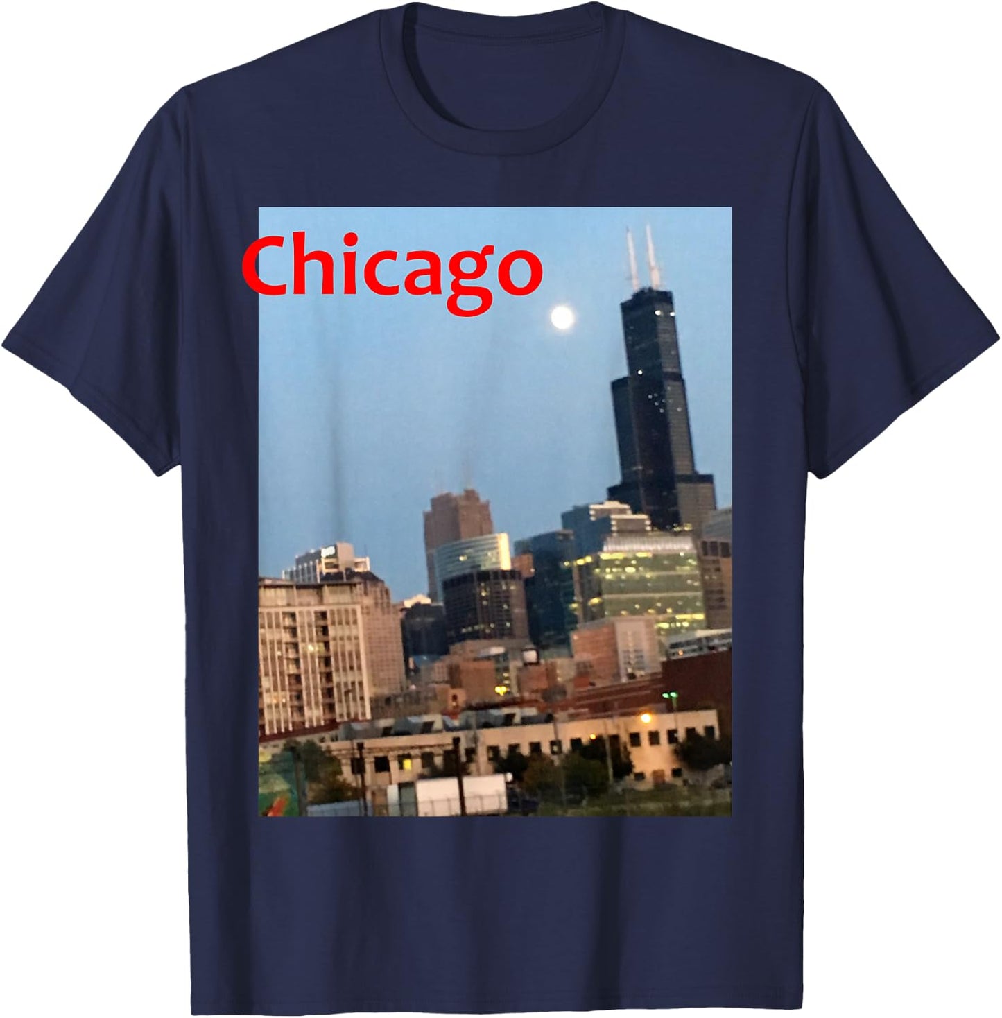 Chicago Photo Willis Tower T-Shirt - T-Shirt | Navy