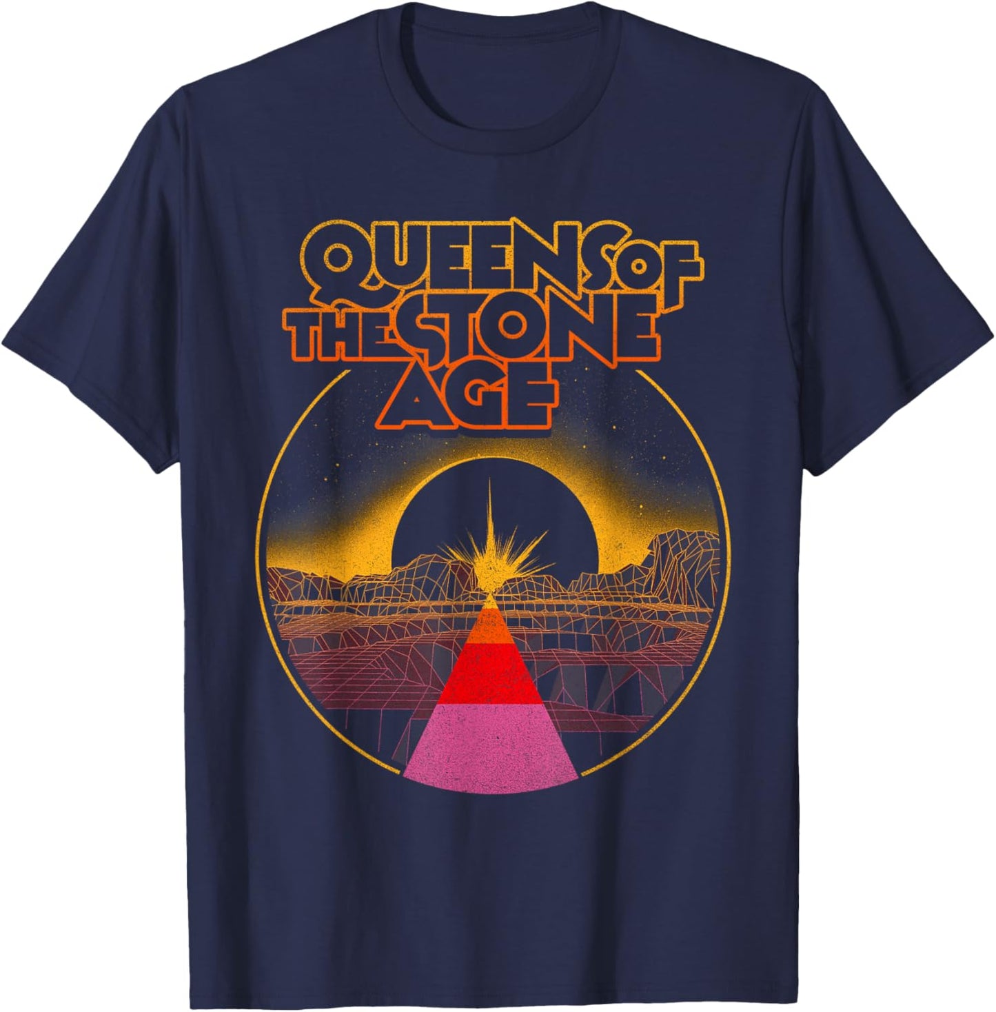 Official Queens of The Stone Age Desert Sun T-Shirt - T-Shirt | Navy