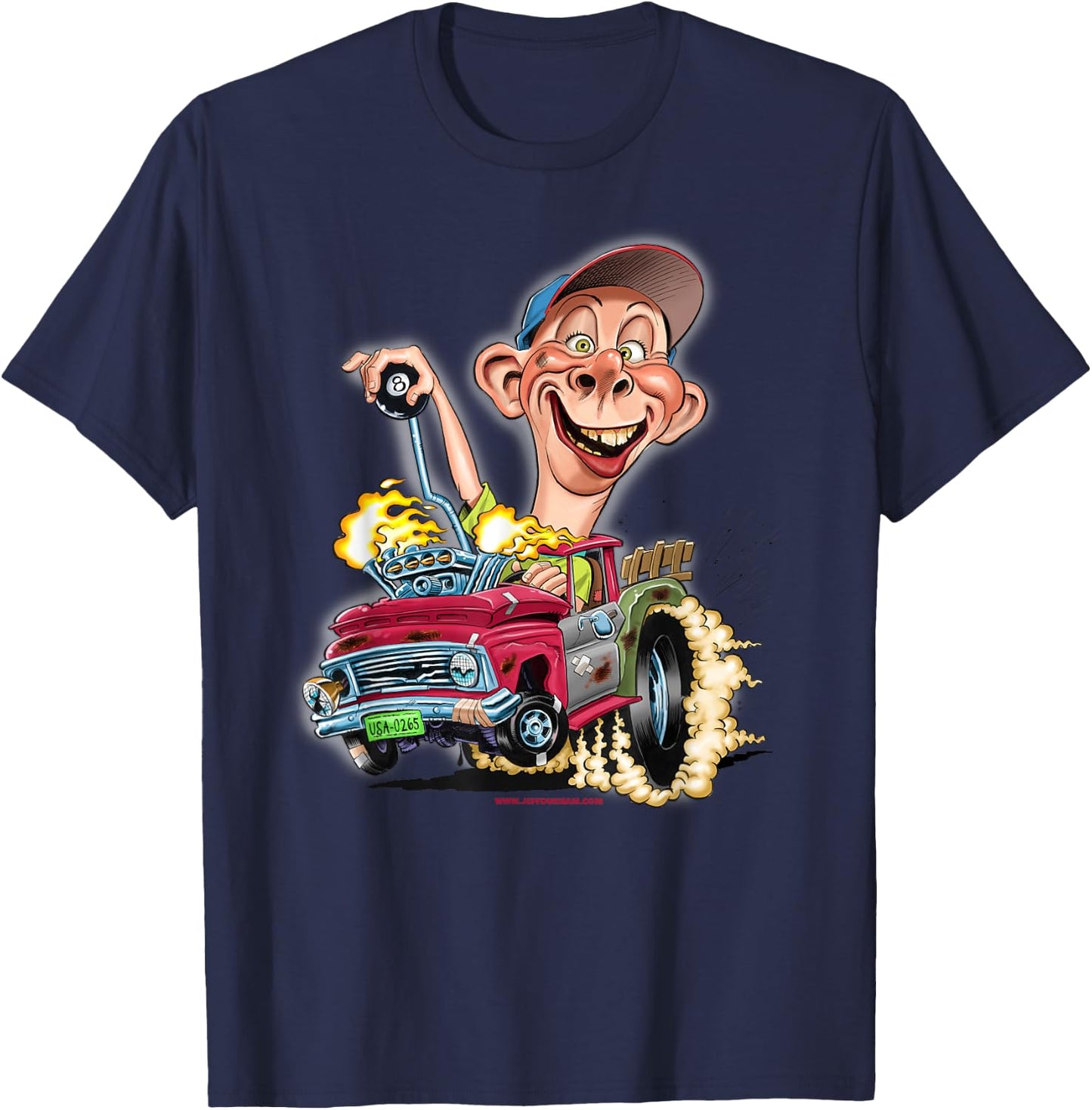 Jeff Dunham - Bubba J Hot Rod Pick Up Truck T-Shirt - T-Shirt | Navy