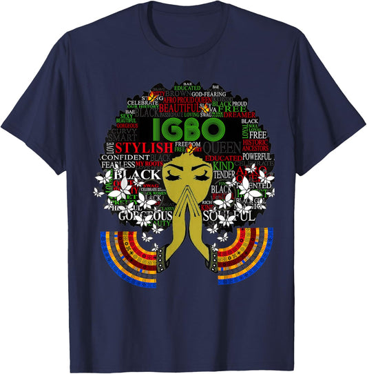 Igbo Girl - Cute Nigerian Girl Of Nigeria T-Shirt - T-Shirt | Navy