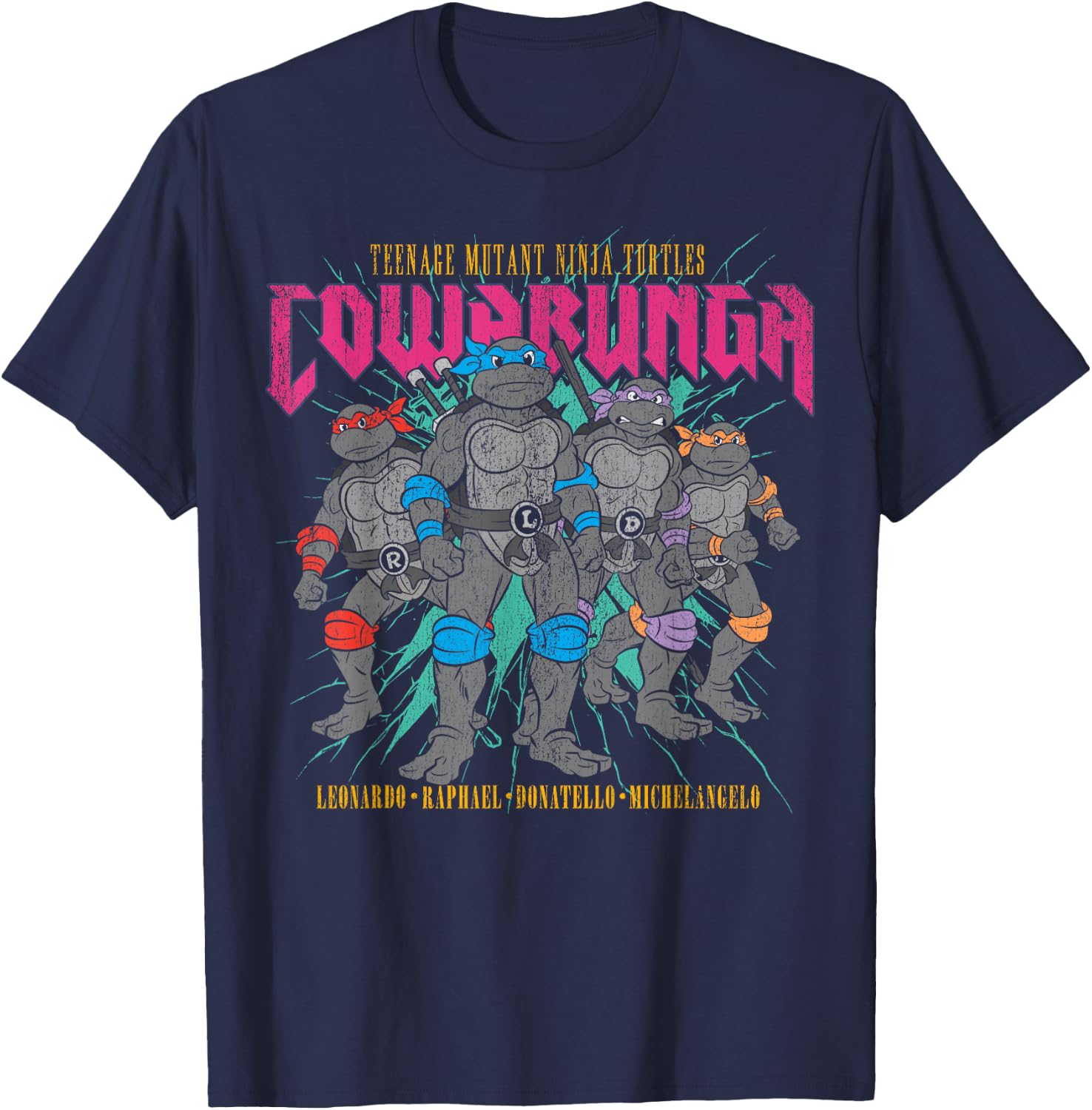 Teenage Mutant Ninja Turtles Cowabunga Group T-Shirt - T-Shirt | Navy