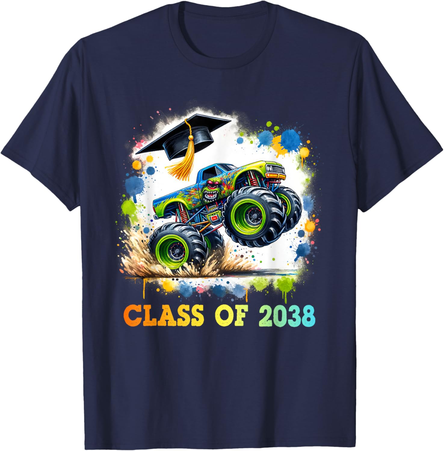 Class Of 2038 Monster Truck Boys Kids Colorful T-Shirt - T-Shirt | Navy