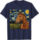 Horse Lover Van Gogh Style Starry Night Graphic T-Shirt - T-Shirt | Navy