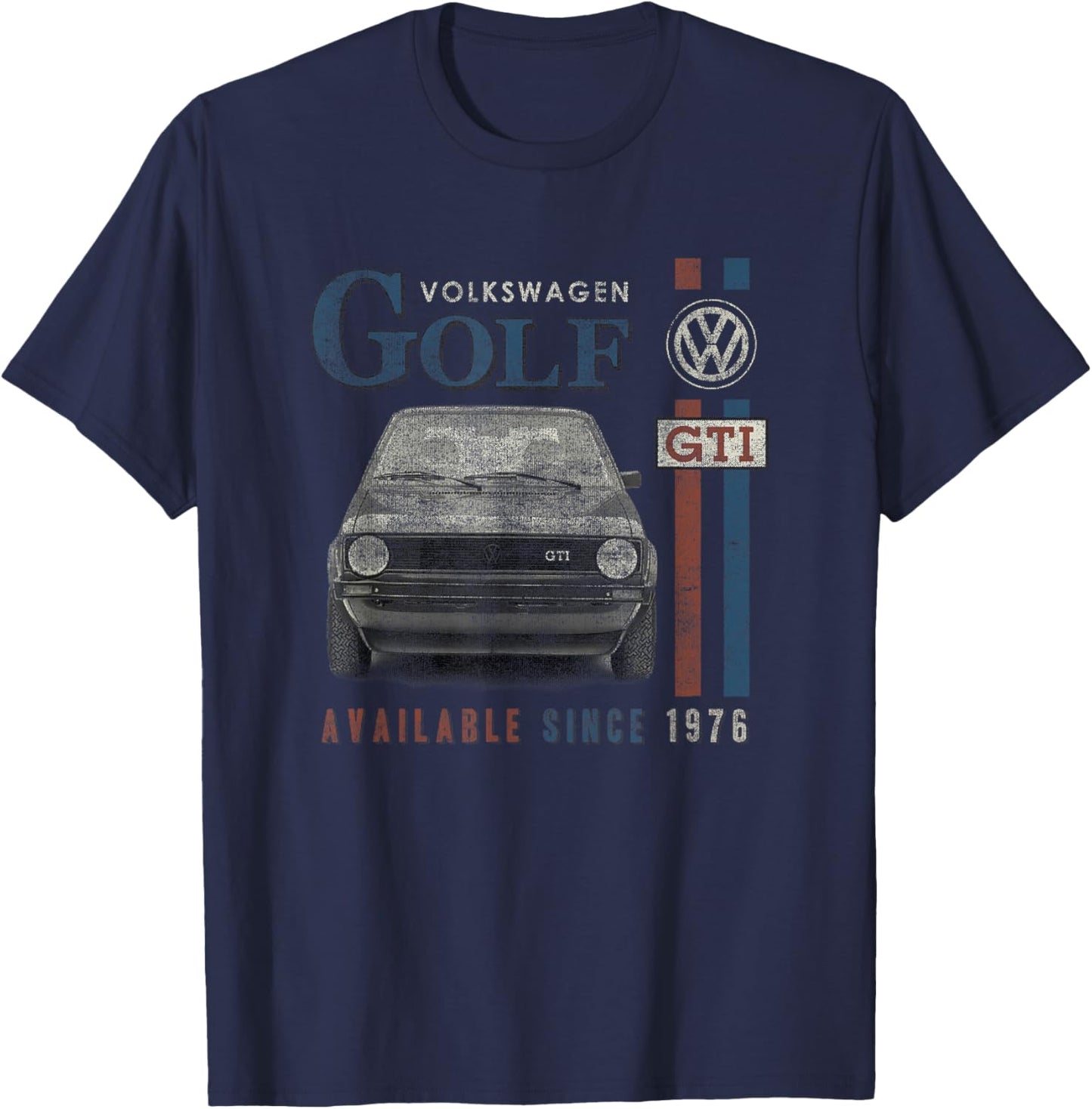 Volkswagen Golf GTI Racing Distressed , Small T-Shirt - T-Shirt | Navy