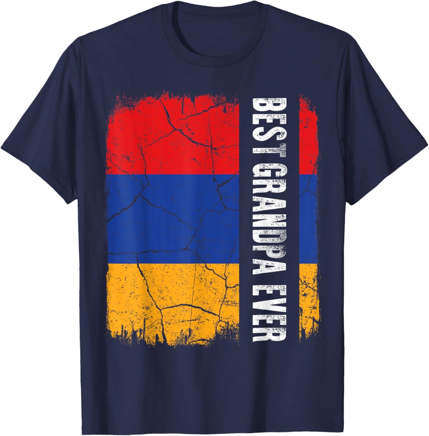 Best Armenian Grandpa Ever Armenia Flag Father's Day T-Shirt - T-Shirt | Navy